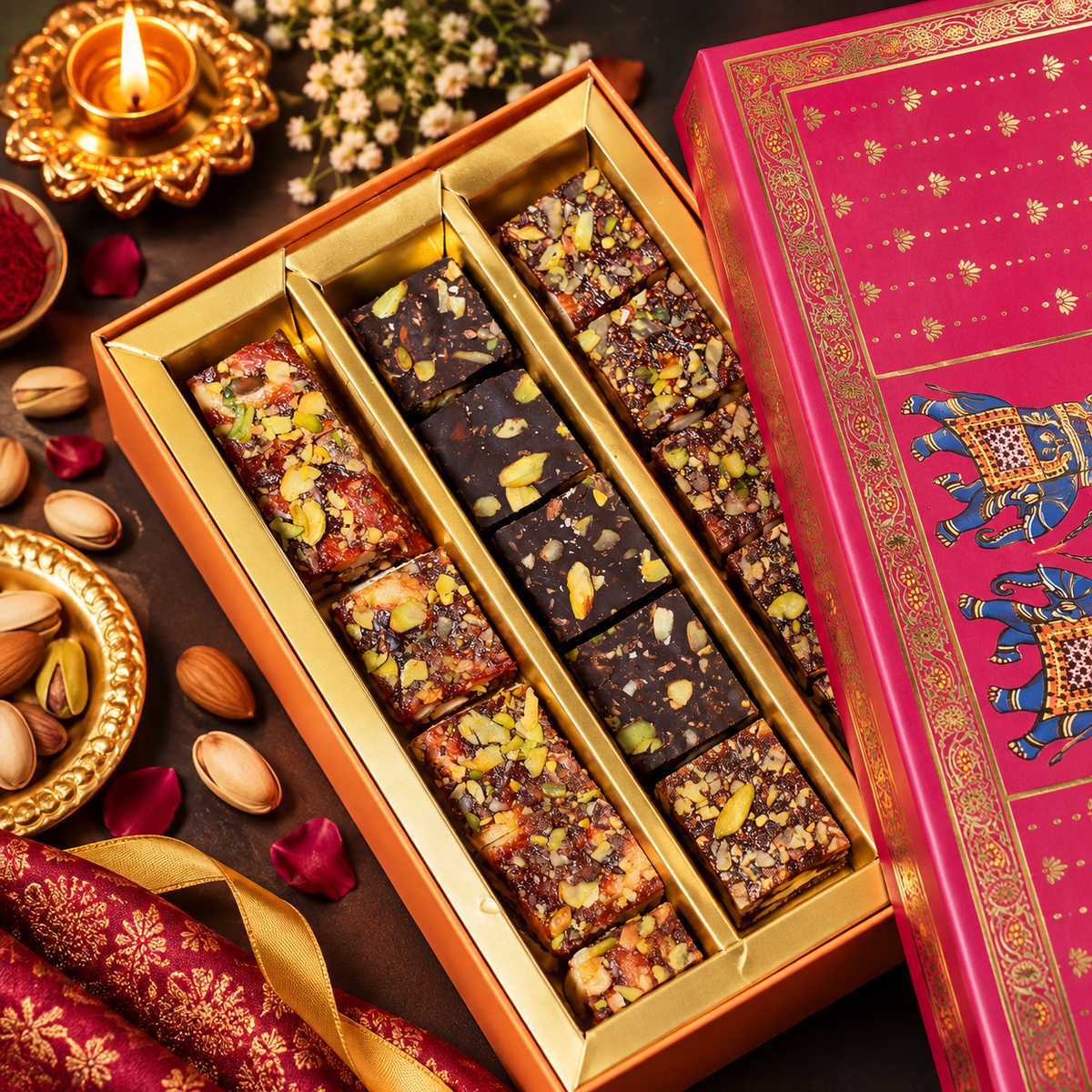 Royal Dry Fruit Indulgence (Khajur Dry Fruit Crunch, Anjeer Dry Fruit Crunch,Dark Rostilia)