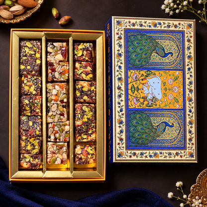 Healthy Sweets Celebration Box (Khajur Dry Fruit Crunch, Anjeer Dry Fruit Crunch,Nutrition Bytes)