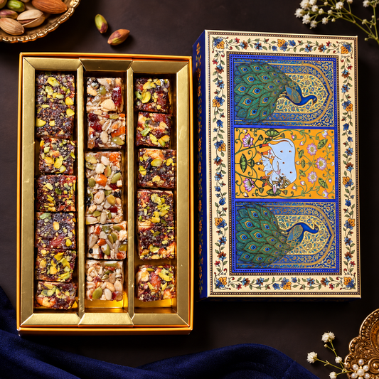 Healthy Sweets Celebration Box (Khajur Dry Fruit Crunch, Anjeer Dry Fruit Crunch,Nutrition Bytes)