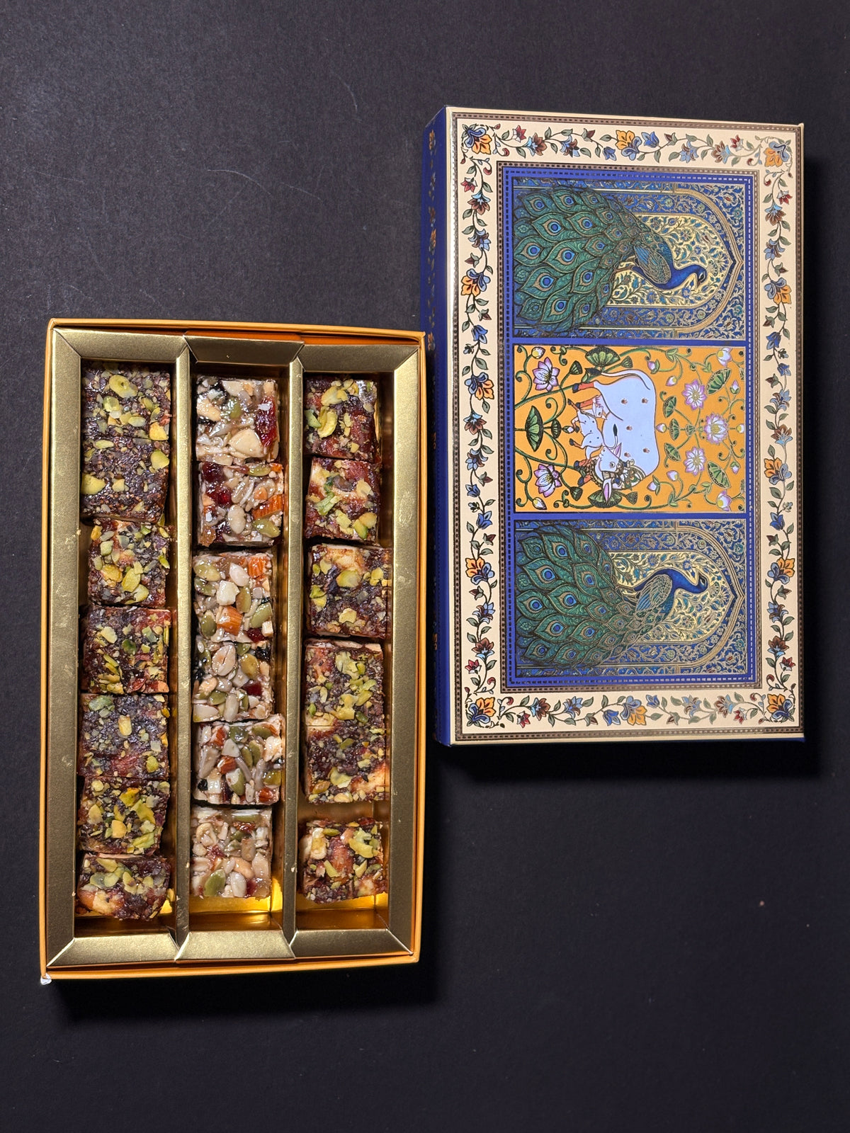 Healthy Sweets Celebration Box (Khajur Dry Fruit Crunch, Anjeer Dry Fruit Crunch,Nutrition Bytes)
